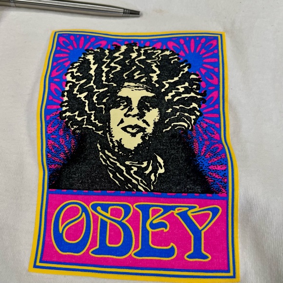 OBEY Shepard Fairey John Van Hamersveld Psychedelic Andre ‘92 Men T Shirt Medium - Picture 10 of 12